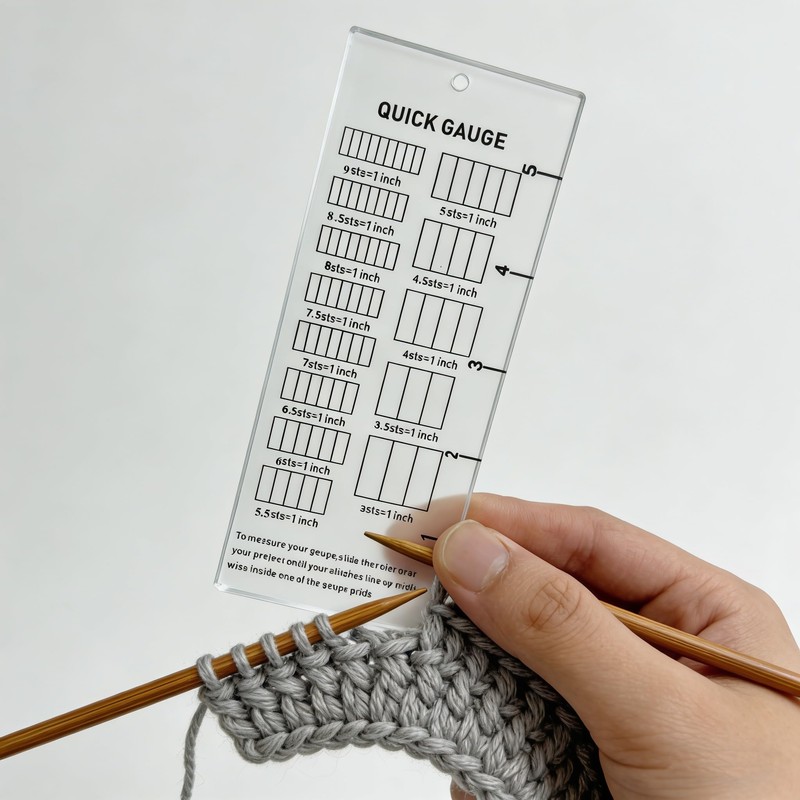 Quick Gauge Ruler Knitting and Crochet Gauge Tool Clear Acrylic