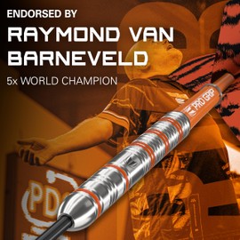 Target Darts Raymond Van Barneveld RVB 23G Tungsten Steel Tip Dart Set Darts - 9 Pro Grip Shafts - 9 Pro Ultra Dart Flights - Dart Wallet - Dart Counter App Coupon Bundle