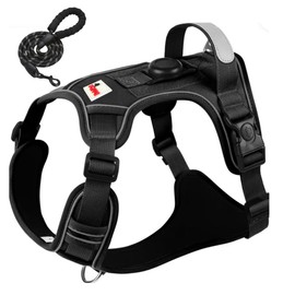 BoldPet Dog Harness with Airtag Holder and Leash Set-Premium Oxford Breathable Material- Durable Reflective Airtag Dog Harness and Leash Set for Small, Medium, Large and X Large Dogs