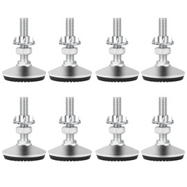 Drenky Furniture Feet, Adjustable, Galvanised Steel Levelling Feet, Height Adjustable, M10 x 50 mm, Adjustable Feet with Drive-in Nuts and Low-Noise Plastic Base, Pack of 8