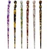 6 palillos de acetato para el cabello vintage con estampado