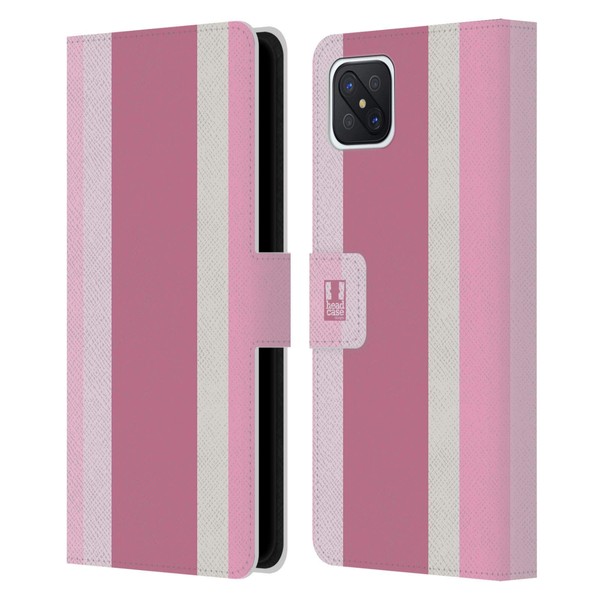 Head Case Designs Cotton Candy Vertikale Streifen Leder Brieftaschen Handyhülle