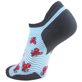 Running Socks – Best Athletic No Show for Men and Women - Low-Show Light Cushion (Large/X-Large, 1 Pair - Aqua/Red Lobsters)