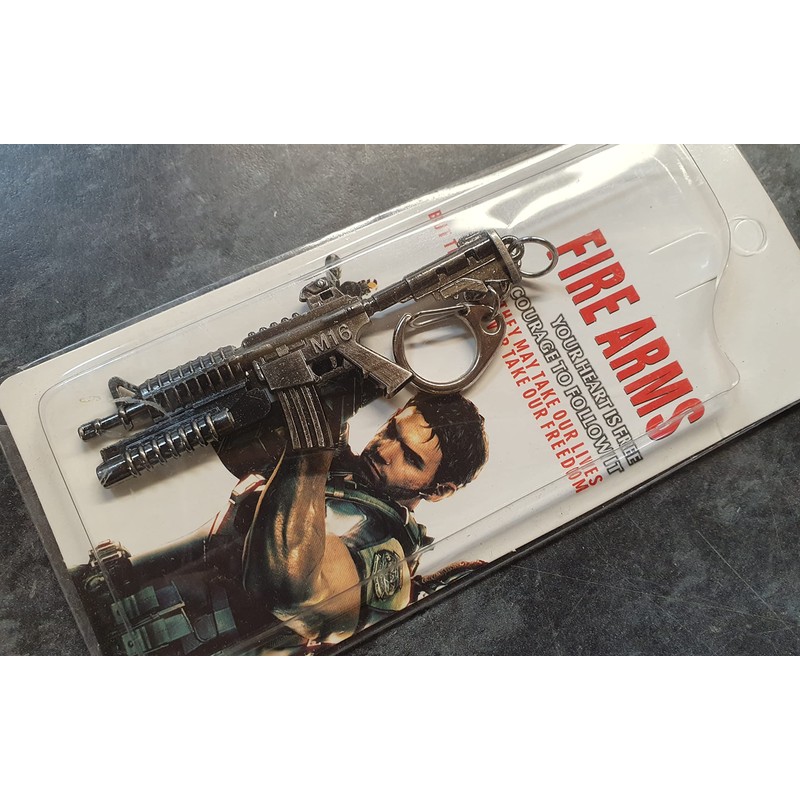 Fat-catz-copy-catz M16 Rifle Gun Metal Model Keyring Keychain Pendant 6cm