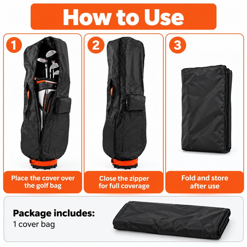 Golf Bag Rain Cover for Club Protection – Foldable Waterproof