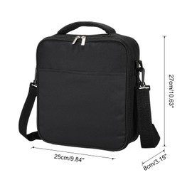 PATIKIL Insulated Lunch Bag, Oxford Cloth Waterproof Lunch Tote Bag Thermal Portable Lunch Box Food Container for Work Office Picnic Outdoor, 10.63"x3.15"x9.84", Black