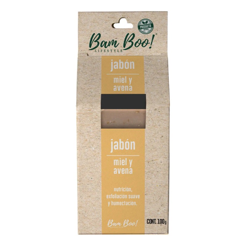 Bamboo Jabón Artesanal Natural Miel y Avena - Unidad -