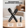 LEKATO Wireless Microphone, 2.4GHz Rechargeable Dual Handheld Wireless Dynamic Microphone