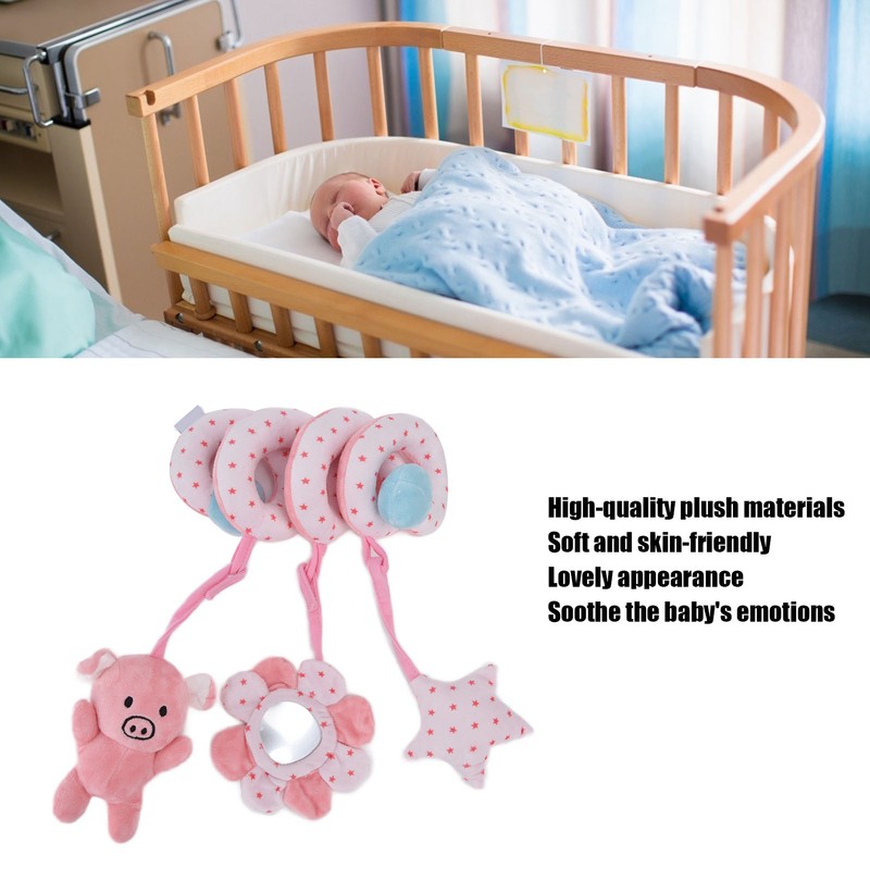Baby Plush Animal Stroller Toys Spiral Activity Hanging Toys Ringing