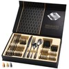 Black Silverware Set, Avalon 24 Piece Flatware Set Service for