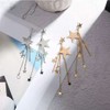 Meteor Star Pendant Tassel Earrings Long Dangle Drop Earrings Gold