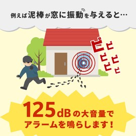 MRG][np] Surprise Buzzer Kun Window Thin, Security Prevention Window Alarm, 125db, Vibration, Shock Alarm, Security Alarm, Easy Installation, Home Office (Set of 6)