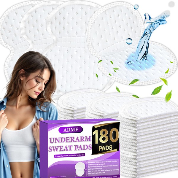 Arme 180 Pcs Armpit Sweat Pads, Underarm Sweat Pads for