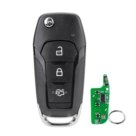 3 Buttons Flip Remote Key Fob For Ford Transit Custom Transit Fiesta Mondeo Focus KA+ Galaxy Mustang Puma S-Max Key Replacement 433MHZ with Key Ring