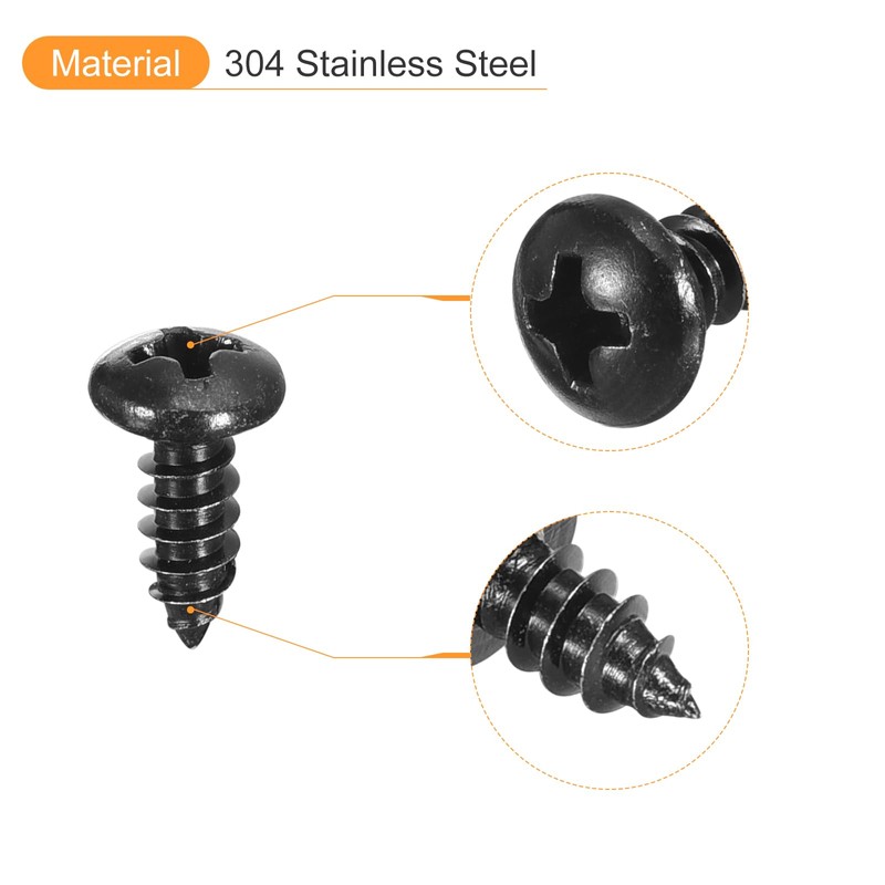QUARKZMAN 4 mm x 12 mm Phillips Pan Head Self-Tapping