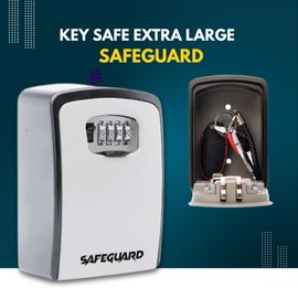 Key Safe Extra Large - Safeguard, Police-Approved 4-Digit Combination Heavy-Duty Alloy Body Waterproof,Wall-Mounted for Home, Business, Garage, Airbnb, Key Safe for Indoor & Outdoor105 x 145 x 55