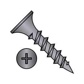 10X2 1/2 Phillips Bugle Head Coarse Thread Drywall Screw Black Phosphate Particle Board (Pack Qty 1,000) BC-1040CPG by Korpek