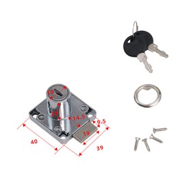 20mm Cam Drawer Lock Security Mailbox Lock Zinc Alloy Cabinet Lock with 2 Same Color Keys (Chrome)