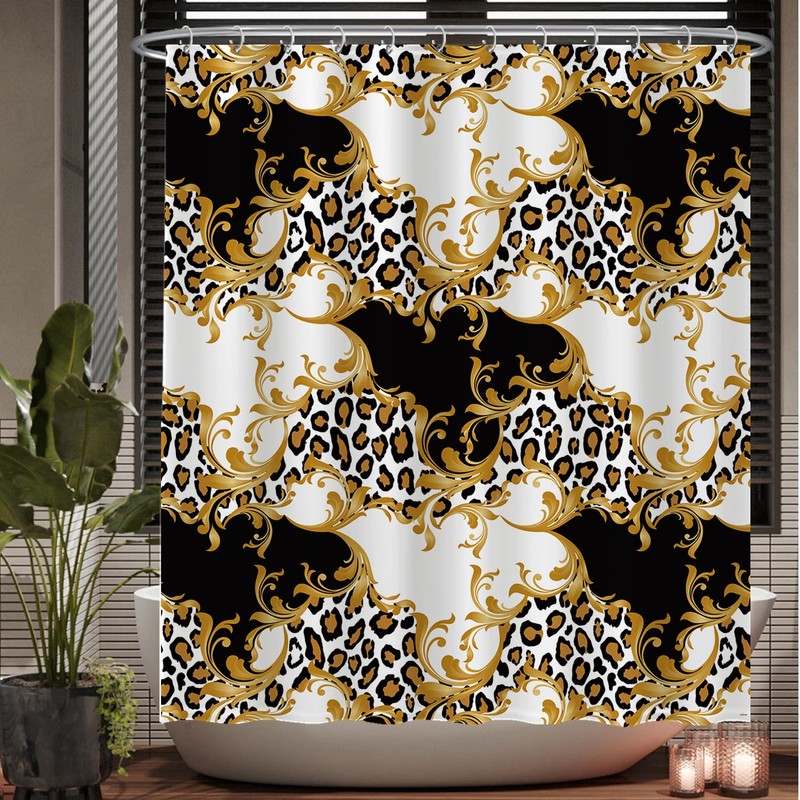 Ulticool Shower Curtain - Panther Leopard Chic - 180 x