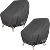 ULTCOVER ULTCOVER Waterproof Patio Chair Cover 2 Pack C Outdoor Lounge Deep Seat Single Lawn Chair Cover Fits Up to 35W x 35D x 34H inches, Black