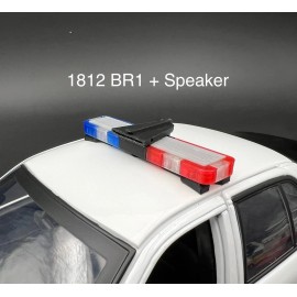 LED Ready Lightbar 1/18 LED Ready Whelen Edge Lightbar Blue Red w/ Speaker Highway Patrol Police