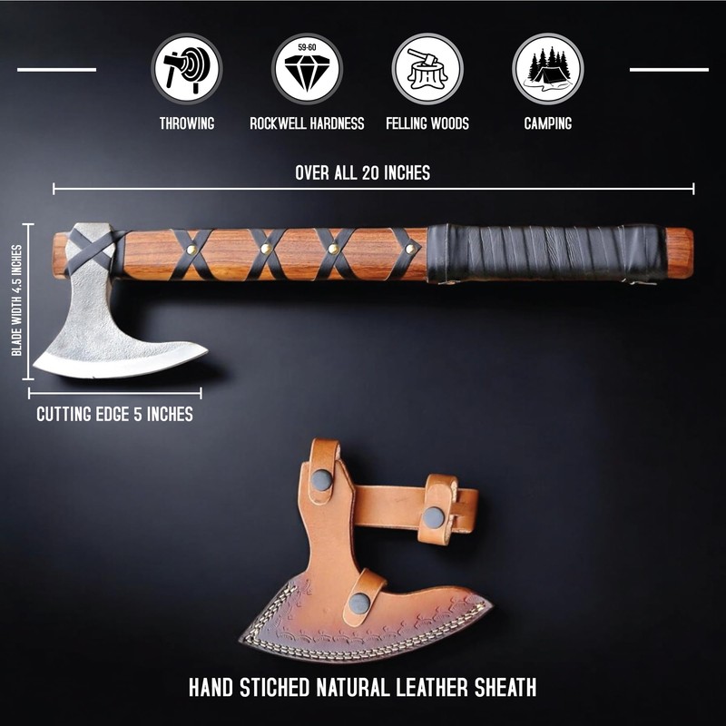 Viking Axe of Ragnar Lothbrok Hunting Axe with Rosewood Handle
