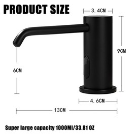 Tesrin Automatic Liquid Soap Dispenser Touchless for Bathroom and Kitchen with 33.81oz/1000ml Upgraded Infrared Sensors Built in Sink Soap Dispenser for Smart Home