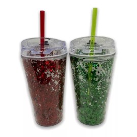 24x7 Vaso Termo Con Termo Agua Acrilico Glitter Cute Kawaii
