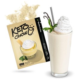 Keto Chow Vanilla Cream Core (w/Stevia) - Keto Meal Replacement Shake Powder - Nutritionally Complete - Low Carb - Delicious Easy Meal Substitute - Protein Rich & Dairy Free - Single Meal Serving