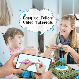 LetCartMaker Crochet Kit for Beginner, Cyclo Crochet Kit Crochet Starter Set with Step-by-Step Video Tutorials Birthday Holidays Gift for Kids Adults