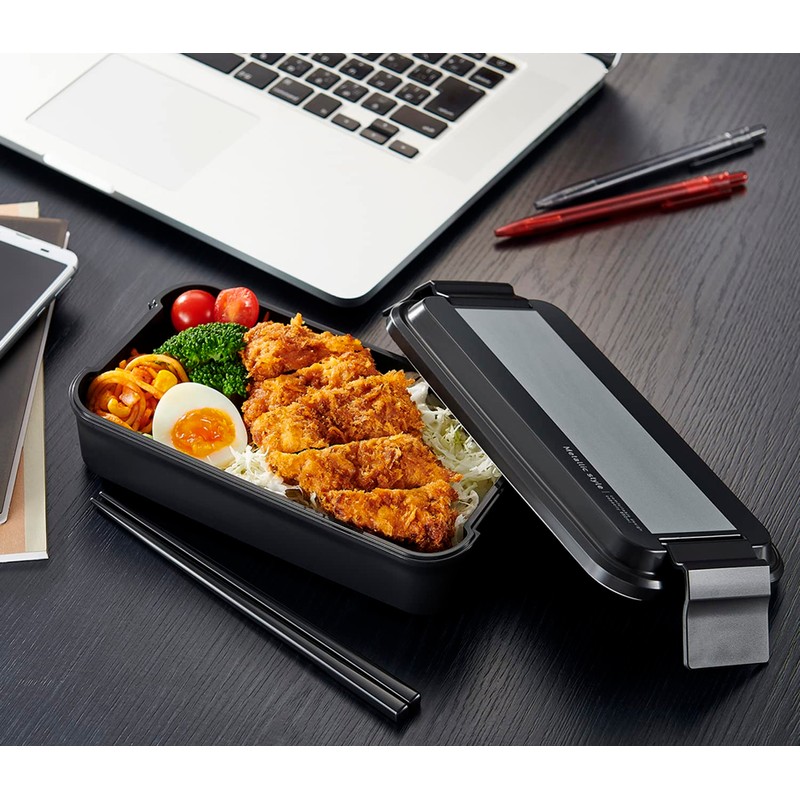 OSK BL-37DE Lunch Box with Cooler Case, Black