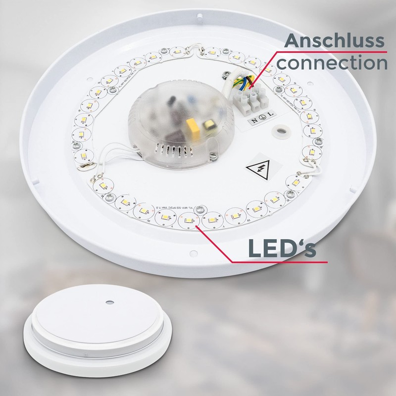 B.K.Licht - Bathroom Ceiling Light with Remote Control, Adjustable Warm