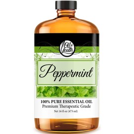 Oil of Youth Pure Peppermint Essential Oil 16 oz Big Bottle for Spray, Diffuser, Cleaning, Hair, and Massage