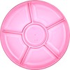 Plasticpro 6 Sectional Round Plastic Serving Tray/Platters Pink Pack of