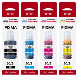 GI-20 GI-21 Ink Refill Compatible for Canon GI20 GI21 Ink Refill Bottles Kit for Canon PIXMA G6020 G7020 G5020 G5030 G3260 G3270 G2260 G1220 G1230 G2270 MegaTank, 4-Pack (170ML Black, 70ML per Color)