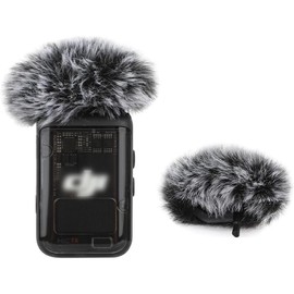 Grey Windscreen for DJI MIC 2/  POCKET 3 Microphone Furry Wind Muff Grey ,2_Pack - Color: BLACK