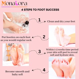 MonaLora Foot Peel Mask for Dry, Cracked Heels – Exfoliating Callus Remover with Natural Fruit Extracts – Baby Soft Feet in 1 Week – 2 Packs | Strawberry Scent