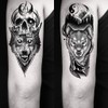 Oottati 8 Sheets Wolf Taichi Totem Skull Moon Forest Flower