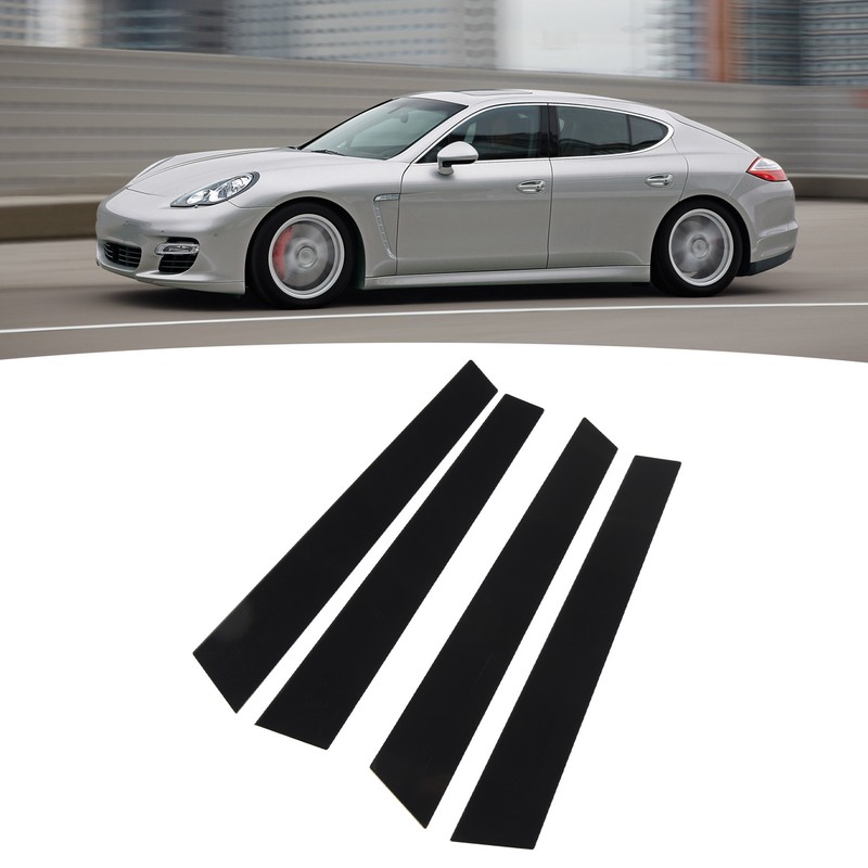 4pcs Window Pillar Post Trim Anti Scratch Glossy Black B