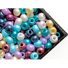 Estrella Pony Beads, 5.5 mm, Pack of 300, Czech Pressed Glass Beads in the Shape of a Roller with a Large Hole, Mix 2 (Pastel Multicoloured)