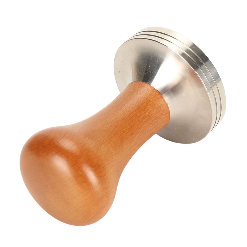 Coffee Tamper Solid Wood Handle Stainless Steel Easy to Use