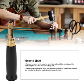 Pssopp Adjustable Screw Hole Punch, Pack of 6 Adjustable Japanese Screw Punch, Leather Punch, Leather Tool, Book Binding Tool for Sewing Leather