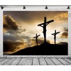 BELECO 9x6ft Fabric Resurrection of Jesus Cross Backdrop Crucifixion of