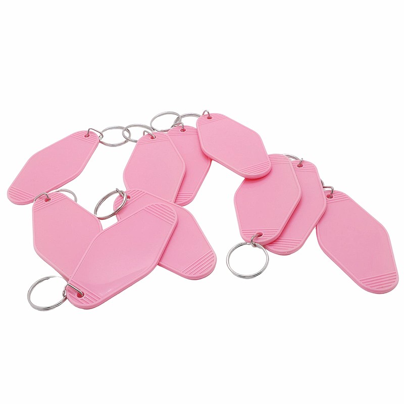 Nwsrayu 10pcs Blank Hotel Keychains Bulk Vintage Motel Keychain Vinyl