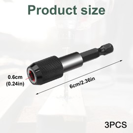 3 Pack Quick Magnetic Screwdriver Bit Holder,1/4” Hex Bit Holder 60mm,Magnetic Bit Holder Adapter Quick Release Bar Socket Screwdriver Bit Holder for Hand-held Drivers