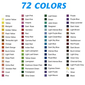 H & B 72 Colouring Pencils Set for Colouring Books, Professional Colouring Pencils for Adults, Drawing, Sketching and Colouring