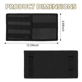 Hovom Car Sun Visor Organizer with Molle Panel, Tactical Visor Organizer Storage Pouch, Multifunctional Auto Sunshade Storage Bag Pocket for Documents Cards, Interior Car Accessories (Black)