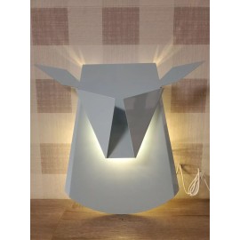 Unbranded Popup LED Modern Deer Head Aluminum Lightning Wall Fixture Christmas Light Blue