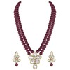 Aheli Crystal Pearl Long Collar con pendientes de caída Conjunto