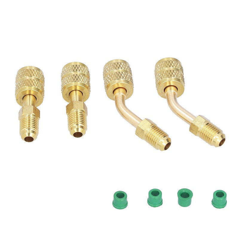 4Pcs 1/4SAE to 5/16SAE Conversion Head Refrigerant Charging Adapter for